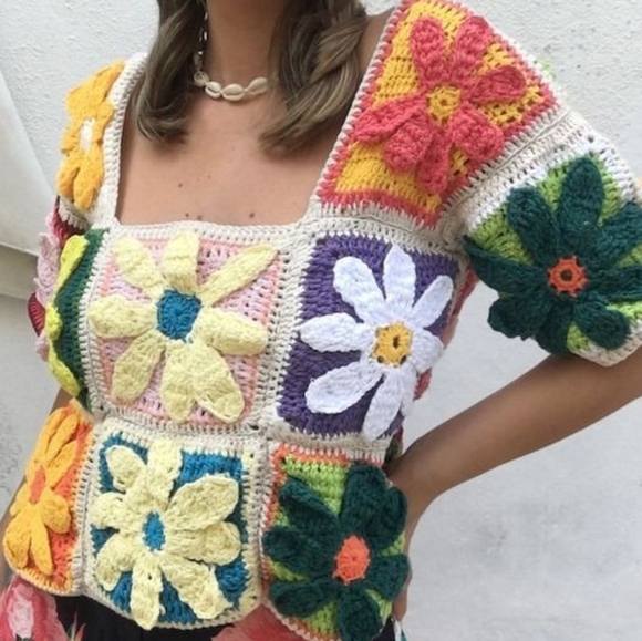Bohemian flower crochet bag - Picture 5 of 5